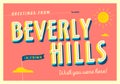 Greetings from Beverly Hills, California, USA - Touristic Postcard.