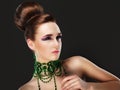 Aristocracy. Gorgeous Young Caucasian Brunette Posing. Series of photos