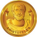 Aristotle gold style portrait, vector Royalty Free Stock Photo