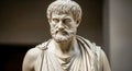 Aristotle Marble Bust: Classical Greek Philosopher Portrait Royalty Free Stock Photo