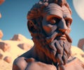 Aristotle Statue, Generative AI Illustration