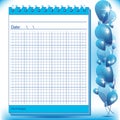 Arithmetic block notes in blue shades Royalty Free Stock Photo