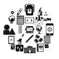 Arithmometer icons set, simple style Royalty Free Stock Photo
