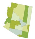 Detailed editable political map with separated layers. Arizona.