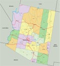 Arizona - detailed editable political map with labeling.