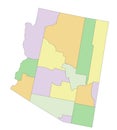 Arizona - detailed editable political map.