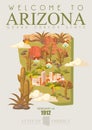 Arizona American Travel Banner. Grand Canyon State