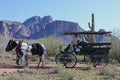 Arizona, Apache Junction: Apacheland Museum - Horse Wagon for Tourists Royalty Free Stock Photo