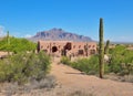 Arizona/Apache Junction: Pueblo Revival-Style Adobe Farmhouse Royalty Free Stock Photo