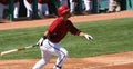 Arizona batter, Gerardo Parra, gets a hit