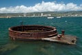 Arizona battle ship in Pearl Harbor Royalty Free Stock Photo