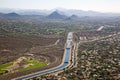 The Arizona Canal flowing through Scottsdale