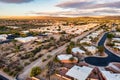 Arizona community small town rooftops with new asphalt on street Royalty Free Stock Photo