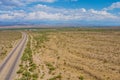 Arizona desert landscape canyon mountain in saguaro cactus near Interstate highway Royalty Free Stock Photo