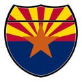Arizona Flag In An Interstate Sign