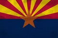 Arizona flag and mountains