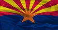 Arizona flag on silk texture, United States of America. 3d illustration Royalty Free Stock Photo