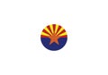 Arizona flag state circle Royalty Free Stock Photo