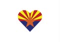 Arizona Flag State Heart Love