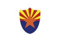 Arizona flag state shield Royalty Free Stock Photo