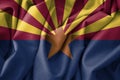 Arizona Flag, USA State Flag Arizona, fabric flag Arizona, 3D work and 3D image Royalty Free Stock Photo