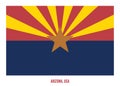 Arizona Flag Vector Illustration on White Background. USA State Flag Royalty Free Stock Photo