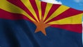 Arizona flag waving in the wind, blue sky background. 3d rendering Royalty Free Stock Photo