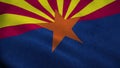 Arizona flag waving in the wind. National flag of Arizona. Sign of Arizona. 3d rendering Royalty Free Stock Photo