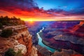 Arizona Grand Canyon National Park at sunset, United States of America, AI Generated Royalty Free Stock Photo