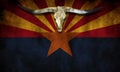 Arizona Grunge Flag With Beef, Bull Horns Royalty Free Stock Photo