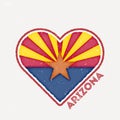 Arizona heart flag badge. Royalty Free Stock Photo