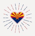 Arizona heart with flag of the us state. Royalty Free Stock Photo