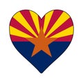 Arizona Heart Shape Flag. Love Arizona. Visit Arizona. Northern America. America. Vector Illustration Graphic Royalty Free Stock Photo