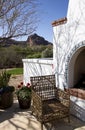 Arizona home with outdoor fireplace patio Royalty Free Stock Photo