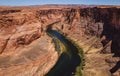 Arizona Horseshoe Bend in Grand Canyon. Grand Canyon. Colorado River. National Park. Famous hiking place. Sunset in Royalty Free Stock Photo