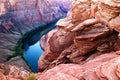 Arizona Horseshoe Bend meander of Colorado River in Glen Canyon Royalty Free Stock Photo