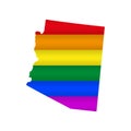 Arizona LGBT flag map. Vector illustration Royalty Free Stock Photo