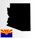 Arizona map and flag Arizona. Royalty Free Stock Photo