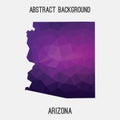 Arizona map in geometric polygonal,mosaic style.