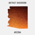Arizona map in geometric polygonal,mosaic style.