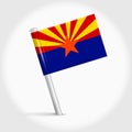 Arizona map pin flag. 3D realistic vector illustration Royalty Free Stock Photo