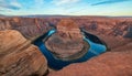 Arizona meander Horseshoe Bend of the Colorado River in Glen Canyon, beautiful landscape, picture for a postcard, big Royalty Free Stock Photo