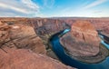 Arizona meander Horseshoe Bend of the Colorado River in Glen Canyon, beautiful landscape, picture for a postcard, big Royalty Free Stock Photo