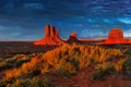 Arizona, Navajo Indian Park, Sunset Landscape Scene, Monument Valley Royalty Free Stock Photo