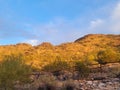 Arizona Phoenix mountain fence at sunset Royalty Free Stock Photo