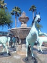 Arizona Phoenix Oldtown Scottsdale fountain with horses