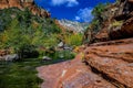 Arizona, Sedona, SlideRock state park, at Oak Creek Royalty Free Stock Photo