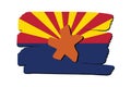 Arizona State Flag with colored hand drawn lines in Vector Format Royalty Free Stock Photo