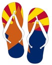 Arizona State Flag Flip Flop Shoes Royalty Free Stock Photo