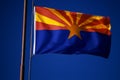 Arizona State Flag flying from flagpole Royalty Free Stock Photo